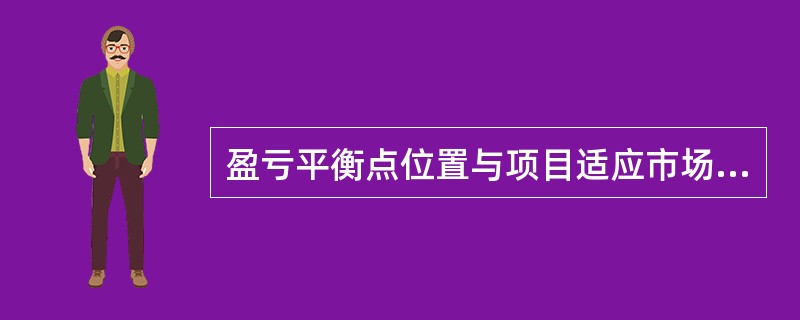 盈亏平衡点位置与项目适应市场变化抗风险能力的关系，正确的是()