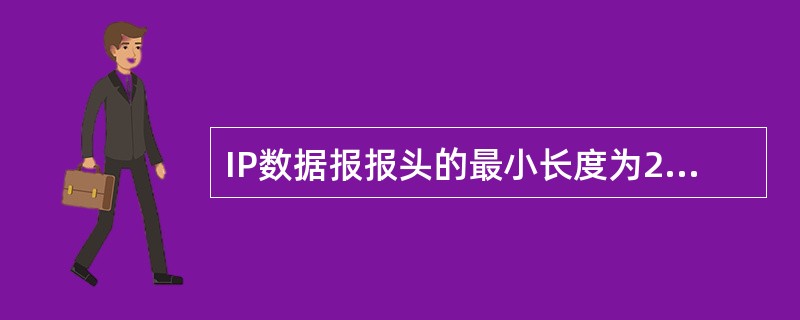 IP数据报报头的最小长度为24字节。