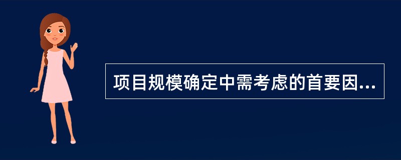 项目规模确定中需考虑的首要因素是（）。