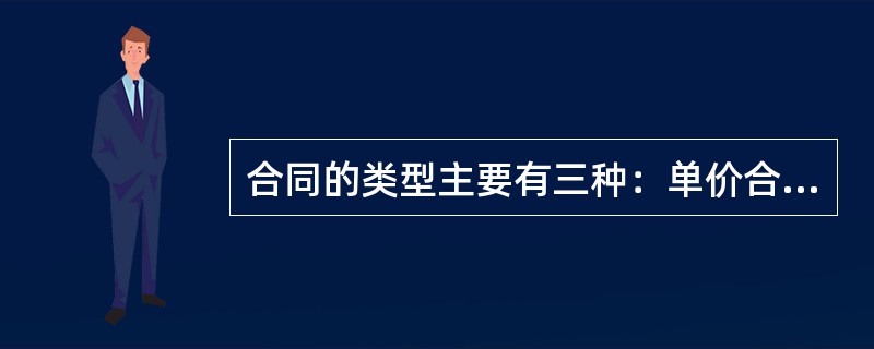 合同的类型主要有三种：单价合同、（）、成本加酬金合同。