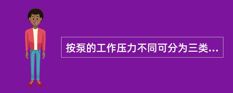 按泵的工作压力不同可分为三类，不包括（）。