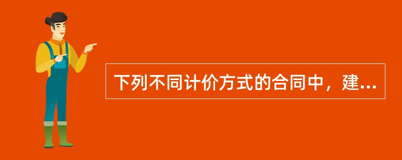 下列不同计价方式的合同中，建设单位最难控制工程造价的是（）。