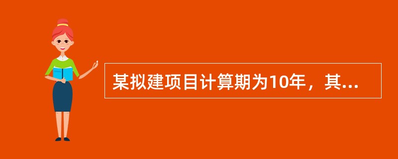 某拟建项目计算期为10年，其中建设期2年，生产运营期8年。第3年投产，第4年开始达到设计生产能力。<br />项目建设投资估算10000万元。其中1000万元为无形资产；300万元为其他资