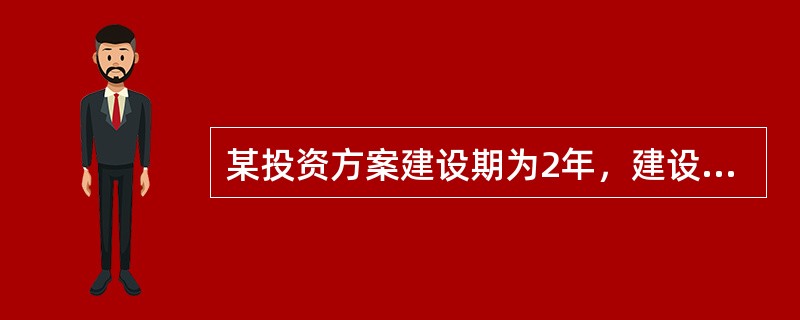 某投资方案建设期为2年，建设期内每年年初投资300万元，运营期每年年末净收益为200万元。若基准收益率为12％，运营期为10年，残值为250万元，并且已知(P／A，12％，10)=5.650，则该投资