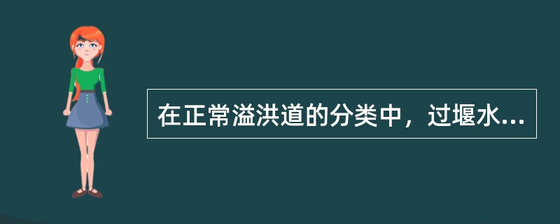 在正常溢洪道的分类中，过堰水流方向与堰下泄槽纵轴线方向一致，应用最普遍的是（　）。