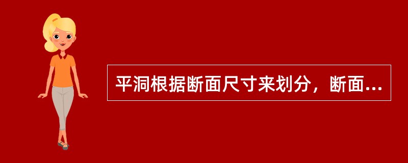 平洞根据断面尺寸来划分，断面面积为30平方米时，对应的断面类型是（　）。