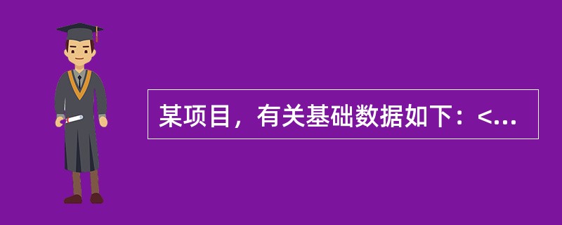 某项目，有关基础数据如下：<br />（1）项目建设期为2年，运营期为6年。建设投资6000万元，预计全部形成固定资产。（无可抵扣固定资产进项税额）<br />（2）项目资金来