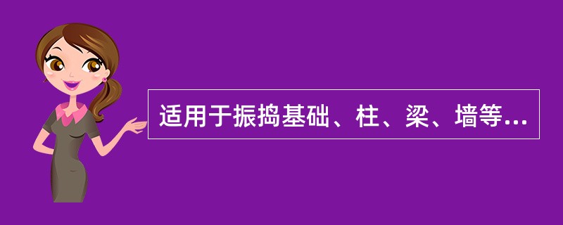 适用于振捣基础、柱、梁、墙等深度或厚度较大的结构构件的振捣机械是（　）。