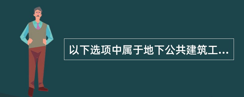 以下选项中属于地下公共建筑工程的种类的有（　）。