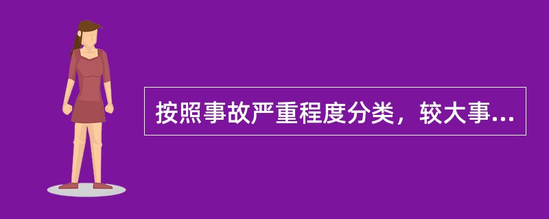 按照事故严重程度分类，较大事故是指造成（）的事故。