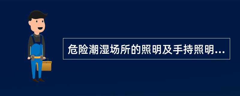 危险潮湿场所的照明及手持照明灯具,必须使用（ ）供电。