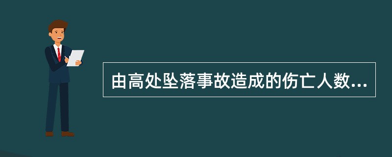 由高处坠落事故造成的伤亡人数约占总伤亡人数的（）。