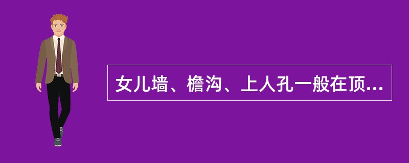 女儿墙、檐沟、上人孔一般在顶层平面图中绘制。（）