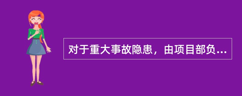 对于重大事故隐患，由项目部负责人或者有关人员立即组织整改。（ ）