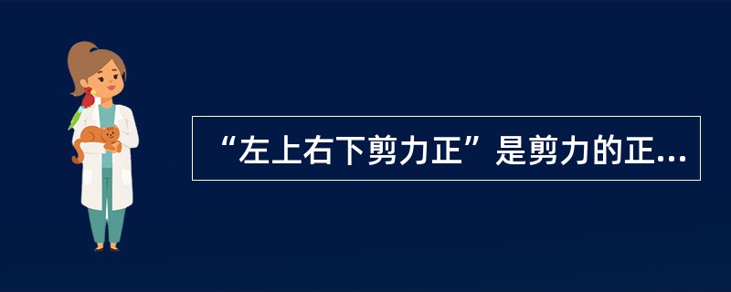 “左上右下剪力正”是剪力的正负号规定。