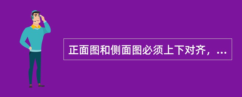 正面图和侧面图必须上下对齐，这种关系叫“长对正”。