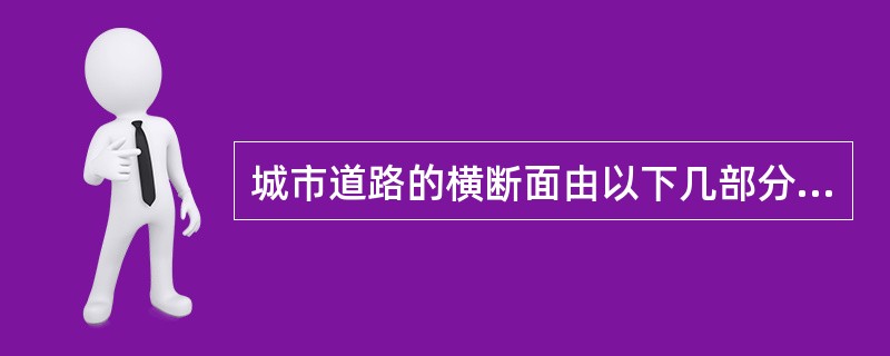 城市道路的横断面由以下几部分组成（）。