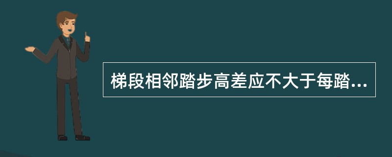 梯段相邻踏步高差应不大于每踏步两端宽度差不大于（）mm。