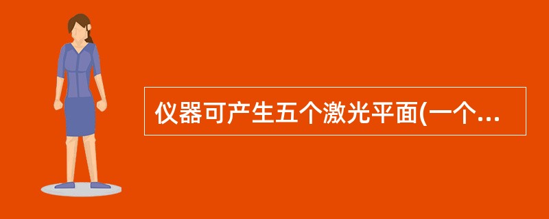 仪器可产生五个激光平面(一个水平面和四个正交铅垂面，投射到墙上产生激光线)和一个激光下对点。两个垂直面在天顶（）。