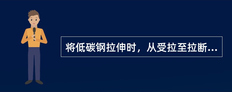 将低碳钢拉伸时，从受拉至拉断，一般要经历四个阶段：弹性阶段、屈服阶段、强化阶段和颈缩阶段。