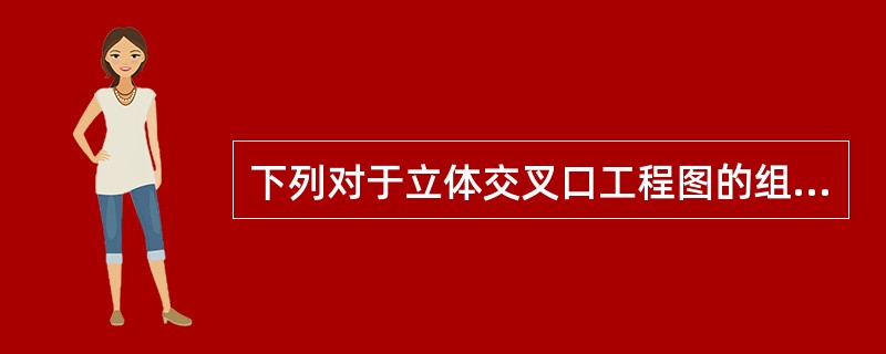 下列对于立体交叉口工程图的组成及作用说法正确的是（）。