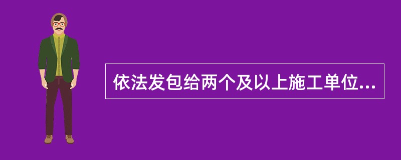 依法发包给两个及以上施工单位的工程，不同施工单位在同一施工现场使用多台塔式起重机作业时，（）应当协调组织制定防止塔式起重机相互碰撞的安全措施。