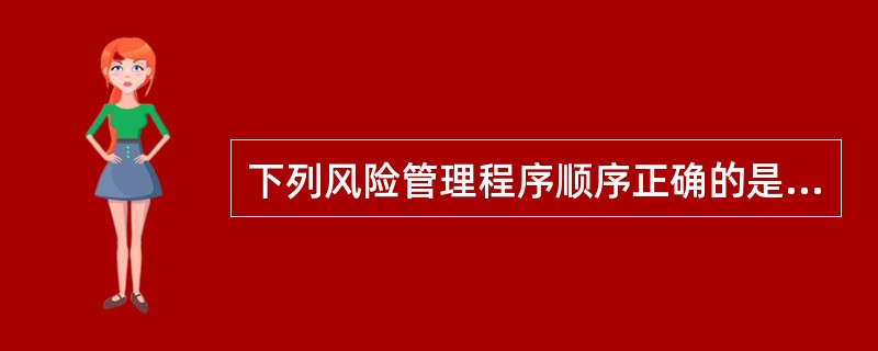 下列风险管理程序顺序正确的是（）。