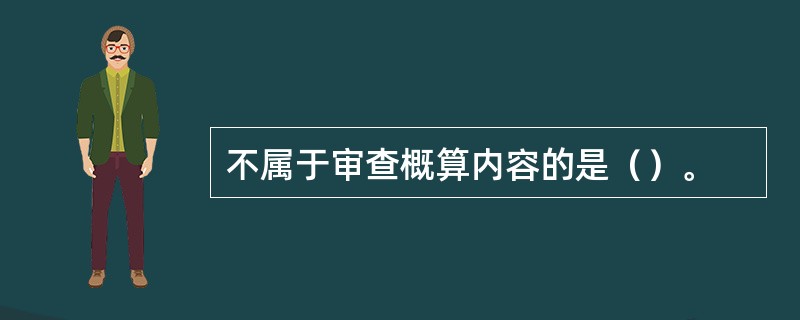 不属于审查概算内容的是（）。