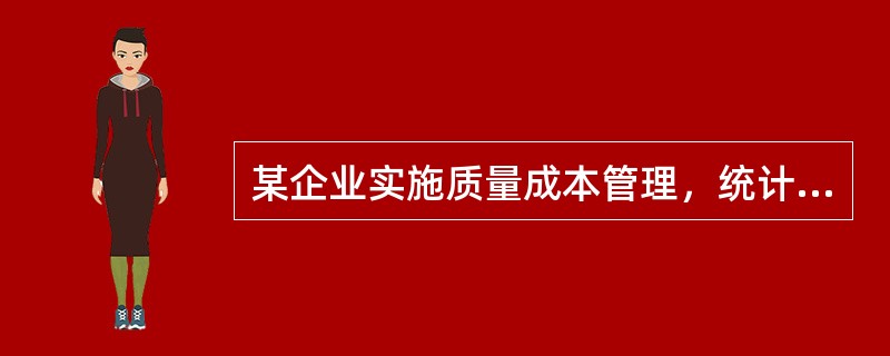 某企业实施质量成本管理，统计2011年度质量成本费用，质量培训费20万元，生产前预评审费用10万元，供应商评价费10万元，外购材料检验费20万元，顾客投诉问题分析返工返修检验费5万元，鉴定费20万元，