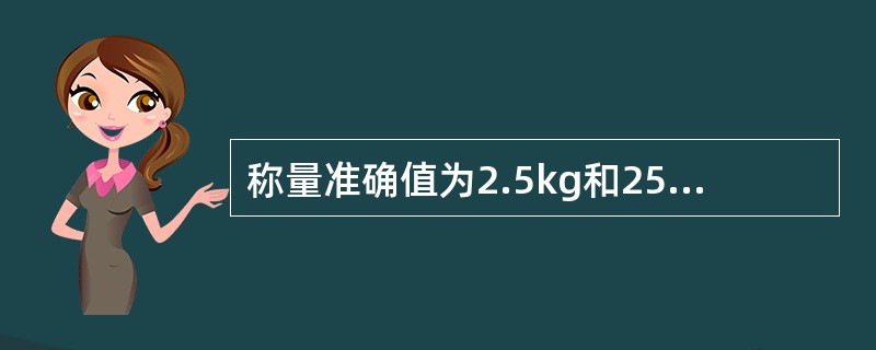 称量准确值为2.5kg和25kg的甲物和乙物的重量，所得的实际值分别为2.55kg和25.05kg，其误差均为0.05kg。那么，（　　）。