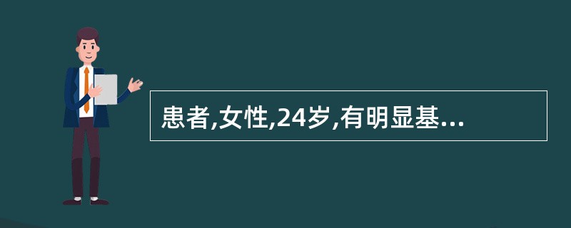 患者,女性,24岁,有明显基础代谢增高及交感神经兴奋症状,突眼,甲状腺肿大、质软