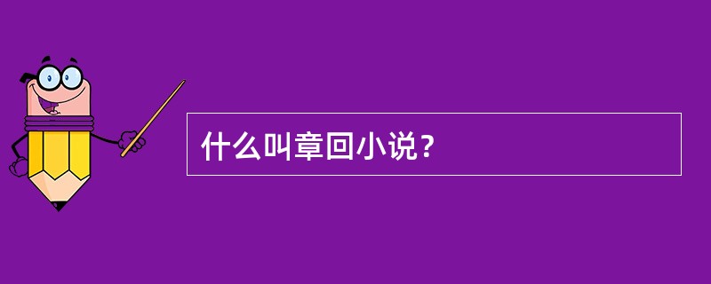 什么叫章回小说？