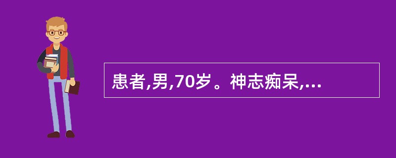 患者,男,70岁。神志痴呆,表情淡漠,举止失常,面色晦滞,胸闷泛恶,舌苔白腻,脉