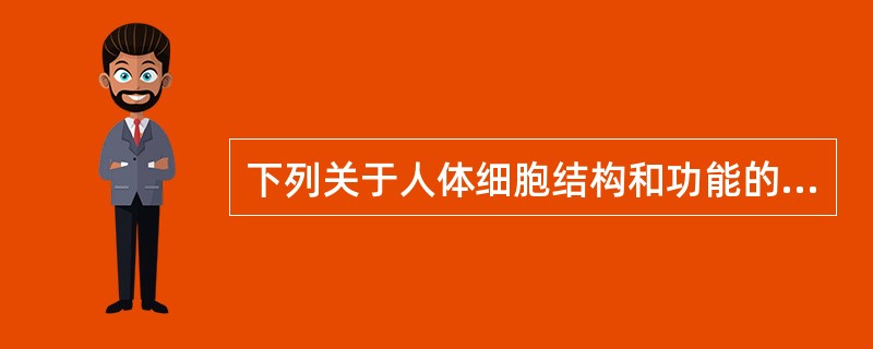 下列关于人体细胞结构和功能的叙述,错误的是