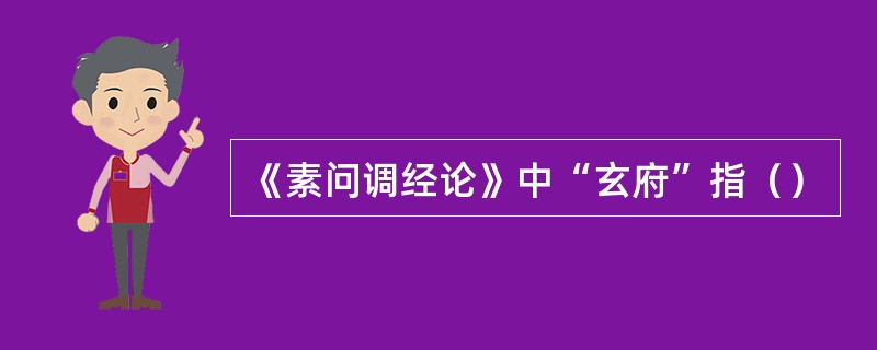 《素问调经论》中“玄府”指（）