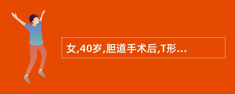女,40岁,胆道手术后,T形管引流2周,拔管前先试行夹管1~2天,夹管期间应注意