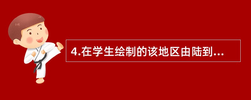 4.在学生绘制的该地区由陆到海的地形剖面图中,地形起伏不明显。为了突出图中的地形