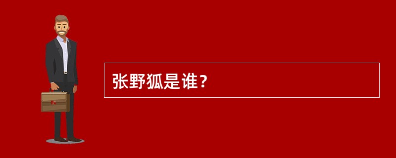 张野狐是谁？