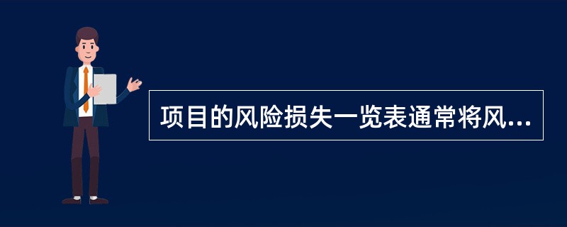 项目的风险损失一览表通常将风险划分为直接损失风险、间接损失风险、以及( )。