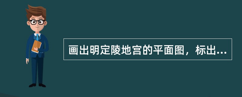 画出明定陵地宫的平面图，标出主要建筑的名称。