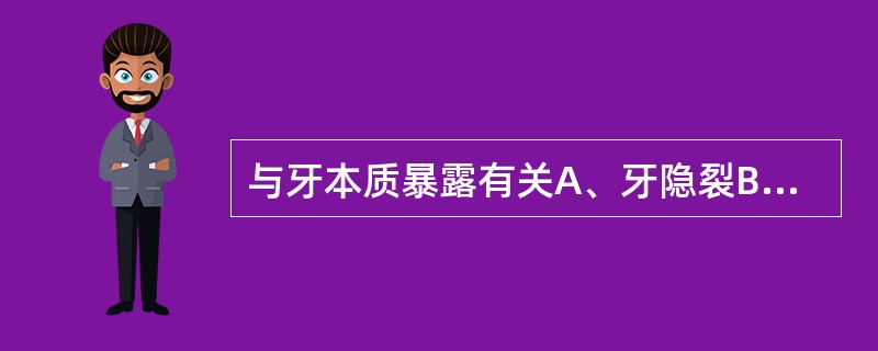 与牙本质暴露有关A、牙隐裂B、牙脱位C、牙槽脓肿D、楔状缺损E、牙本质过敏症 -