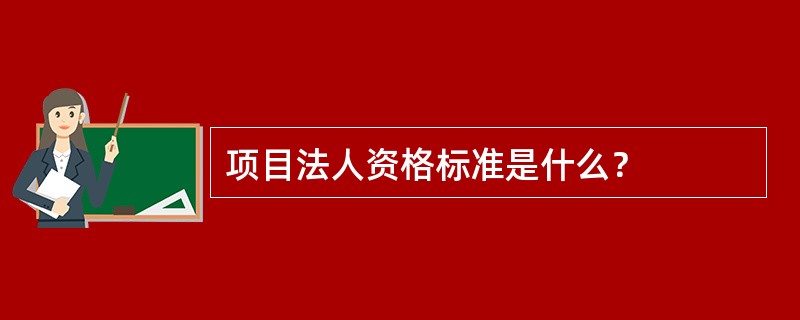 项目法人资格标准是什么？