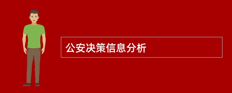 公安决策信息分析