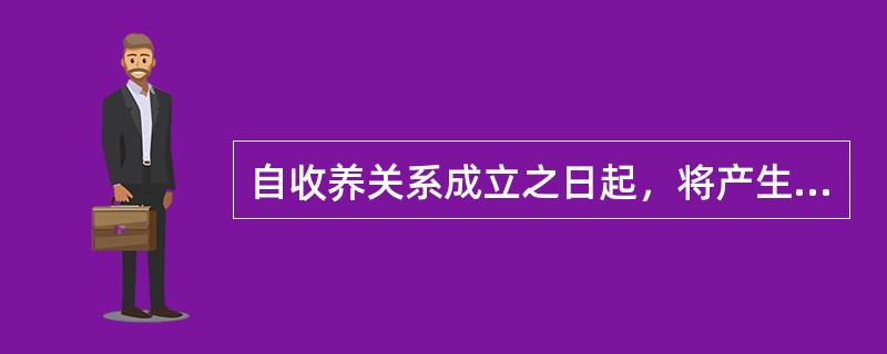 自收养关系成立之日起，将产生一系列的法律效力。下列不属于收养成立的法律效力的是（