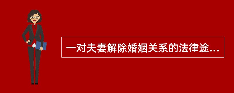 一对夫妻解除婚姻关系的法律途径有（）。