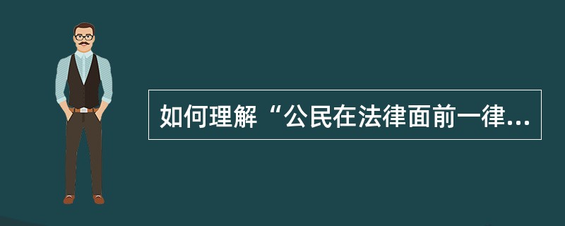 如何理解“公民在法律面前一律平等”原则？