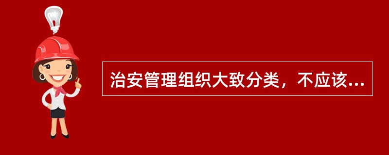 治安管理组织大致分类，不应该是（）