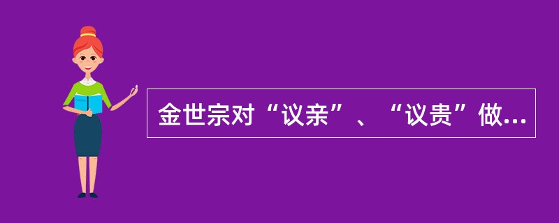 金世宗对“议亲”、“议贵”做出了限制和解释的实质是（）