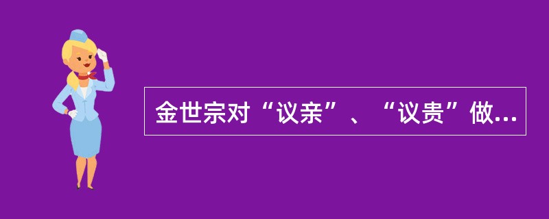 金世宗对“议亲”、“议贵”做出了限制和解释，主要措施有（）