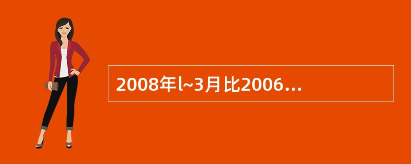 2008年l~3月比2006年1~3月,社会消费品零售总额增长了( )。